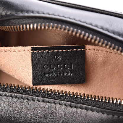 Gucci Calfskin Matelasse Mini GG Marmont Chain Shoulder Bag Black 6 of 10