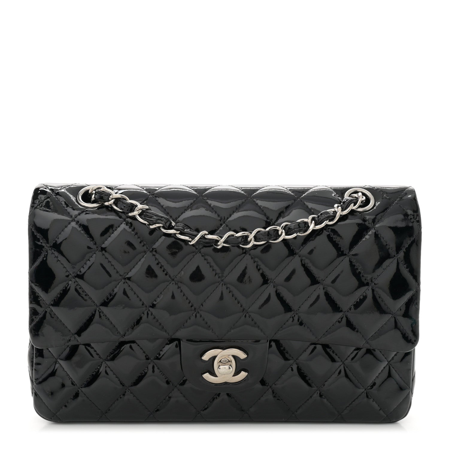 Chanel Patent Quilted Medium Double Flap Black 1 of 15