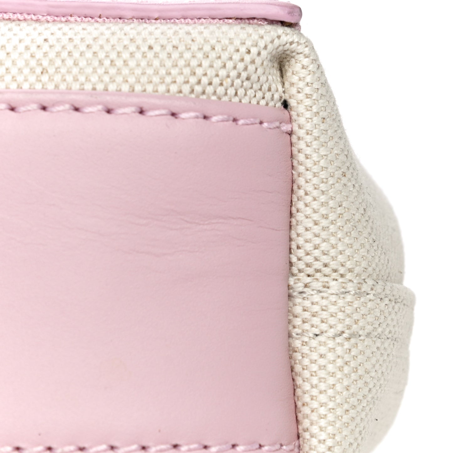 Cotton Canvas Satin Calfskin Navy Cabas XS Natural Pink