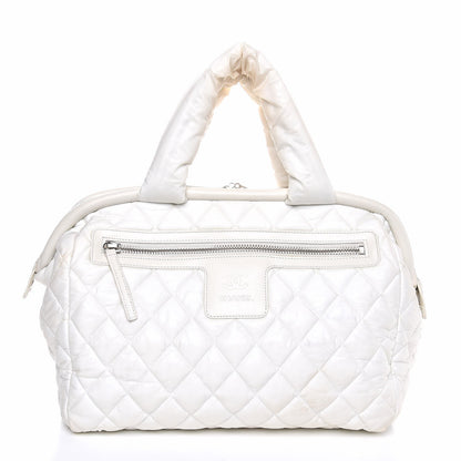 Chanel Nylon Coco Cocoon Bowler White 1 of 7