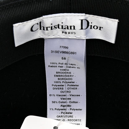 Christian Dior Felt Diorodeo Large Brim Hat 58 Black 8 of 10