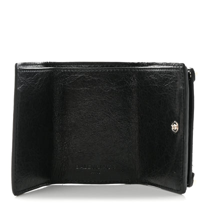 Balenciaga Agneau Arena Classic Silver Hardware Mini Wallet Black 5 of 10
