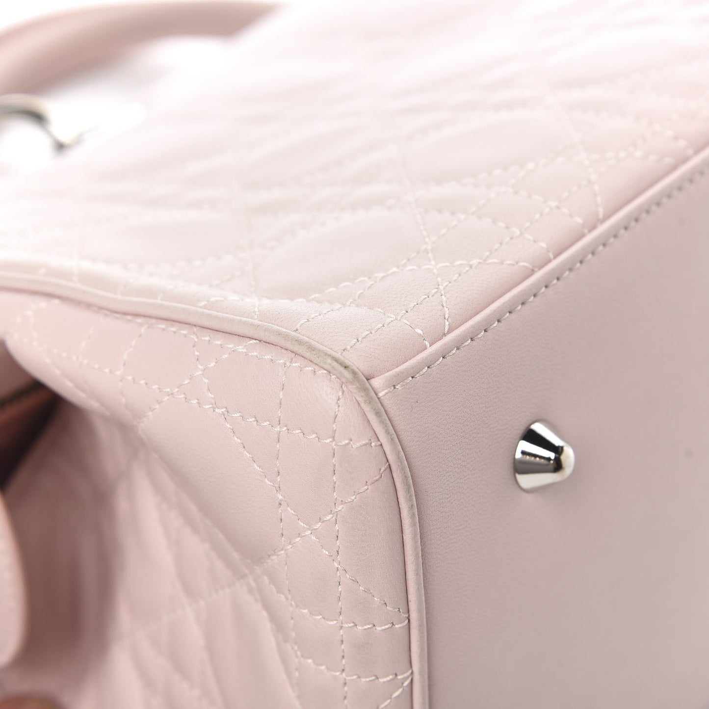 Lambskin Cannage Soft Lady Dior Satchel Light Pink