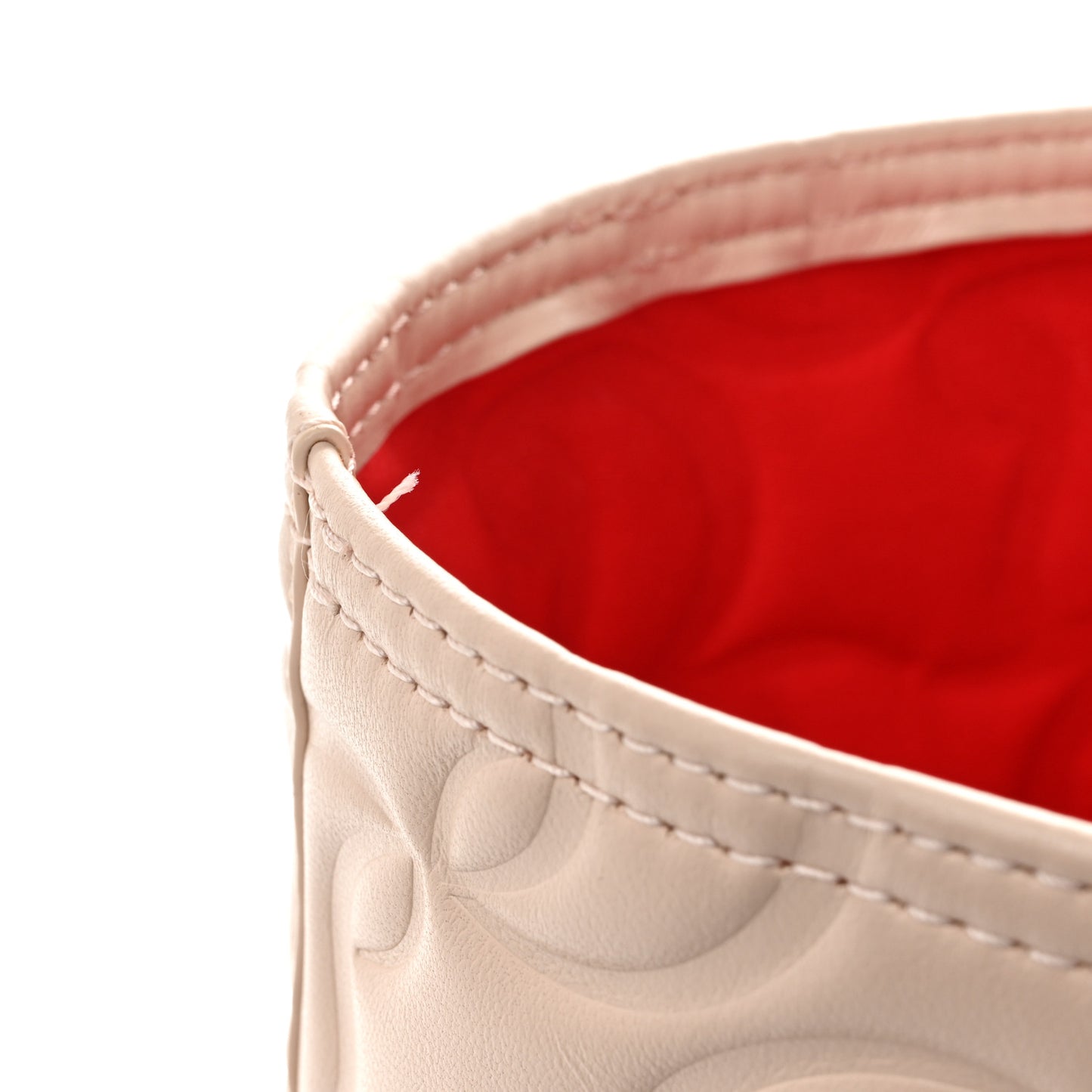 Nappa Embossed East West Cabata Tote Leche