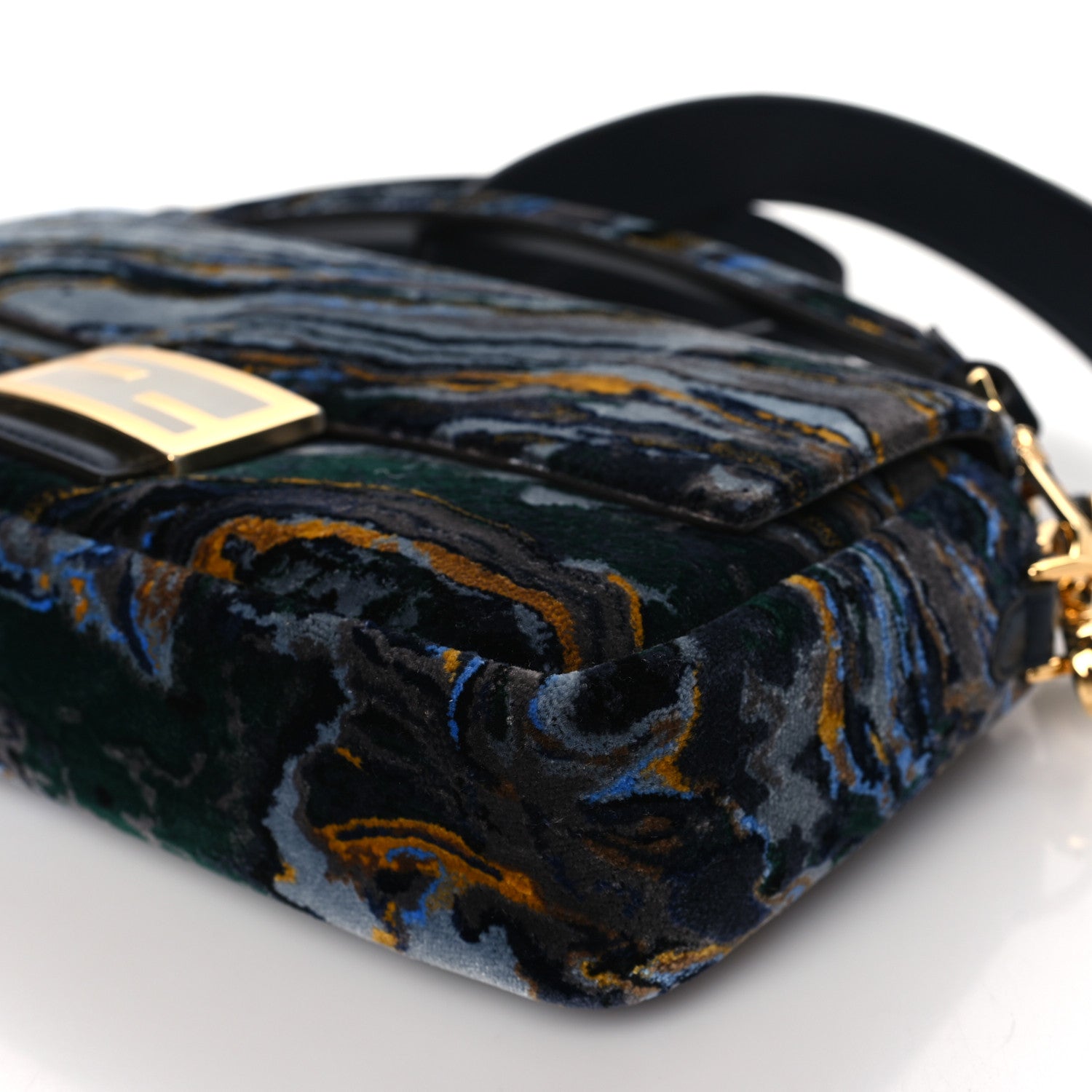 Fendi Velvet Tappetino Marble Baguette Bleu Multicolor 10 of 10