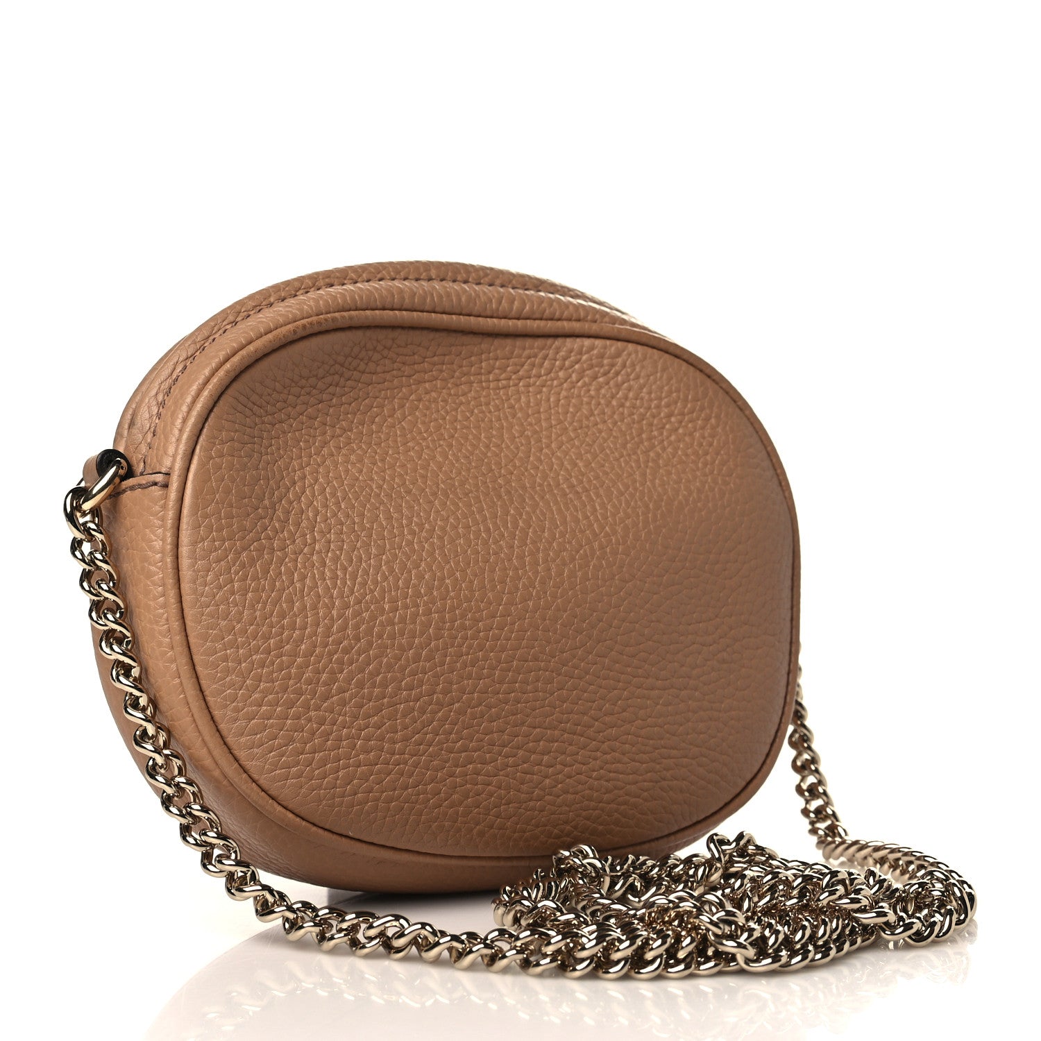 Gucci Pebbled Calfskin Mini Soho Chain Bag Camelia 3 of 9