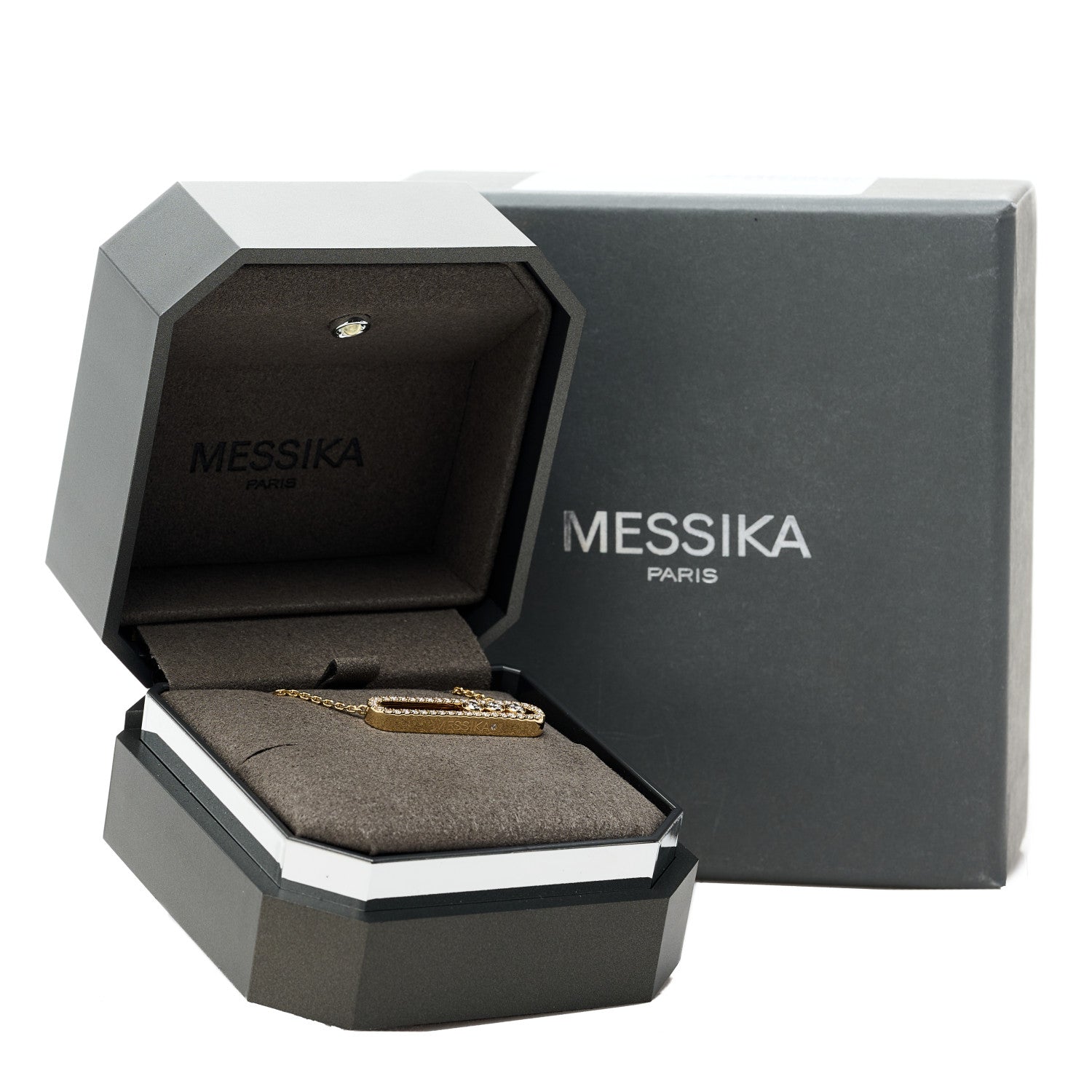 Messika 18K Yellow Gold Diamond Move Pave Necklace 6 of 6