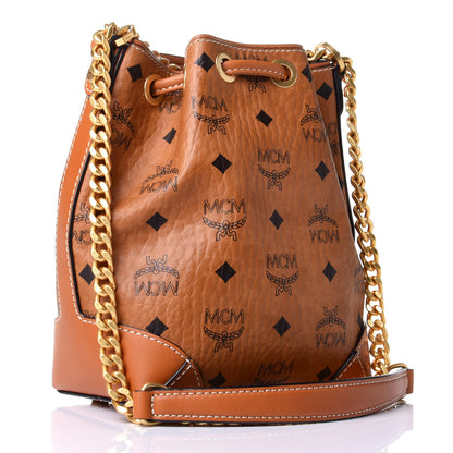 MCM Visetos Berlin Mini Drawstring Bucket Bag Cognac 2 of 4