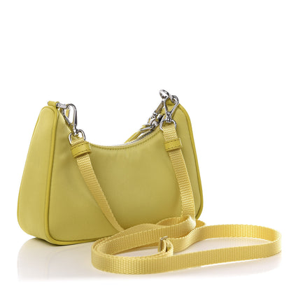 Prada Tessuto Nylon Saffiano Mini Re-Edition 2000 Shoulder Bag Ananas 2 of 8