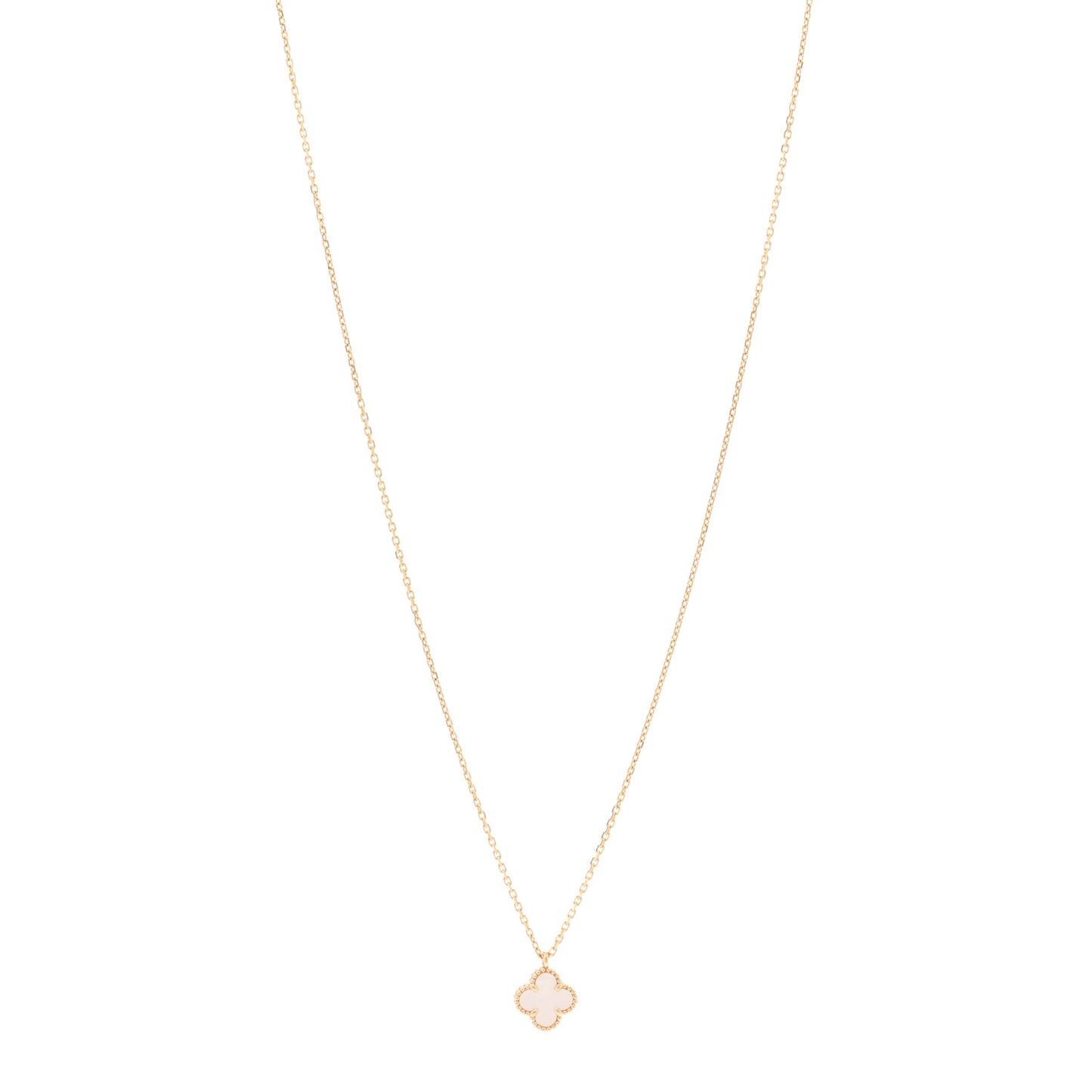 18K Yellow Gold Mother of Pearl Sweet Alhambra Pendant Necklace