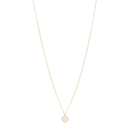 Van Cleef & Arpels 18K Yellow Gold Mother of Pearl Sweet Alhambra Pendant Necklace 1 of 5