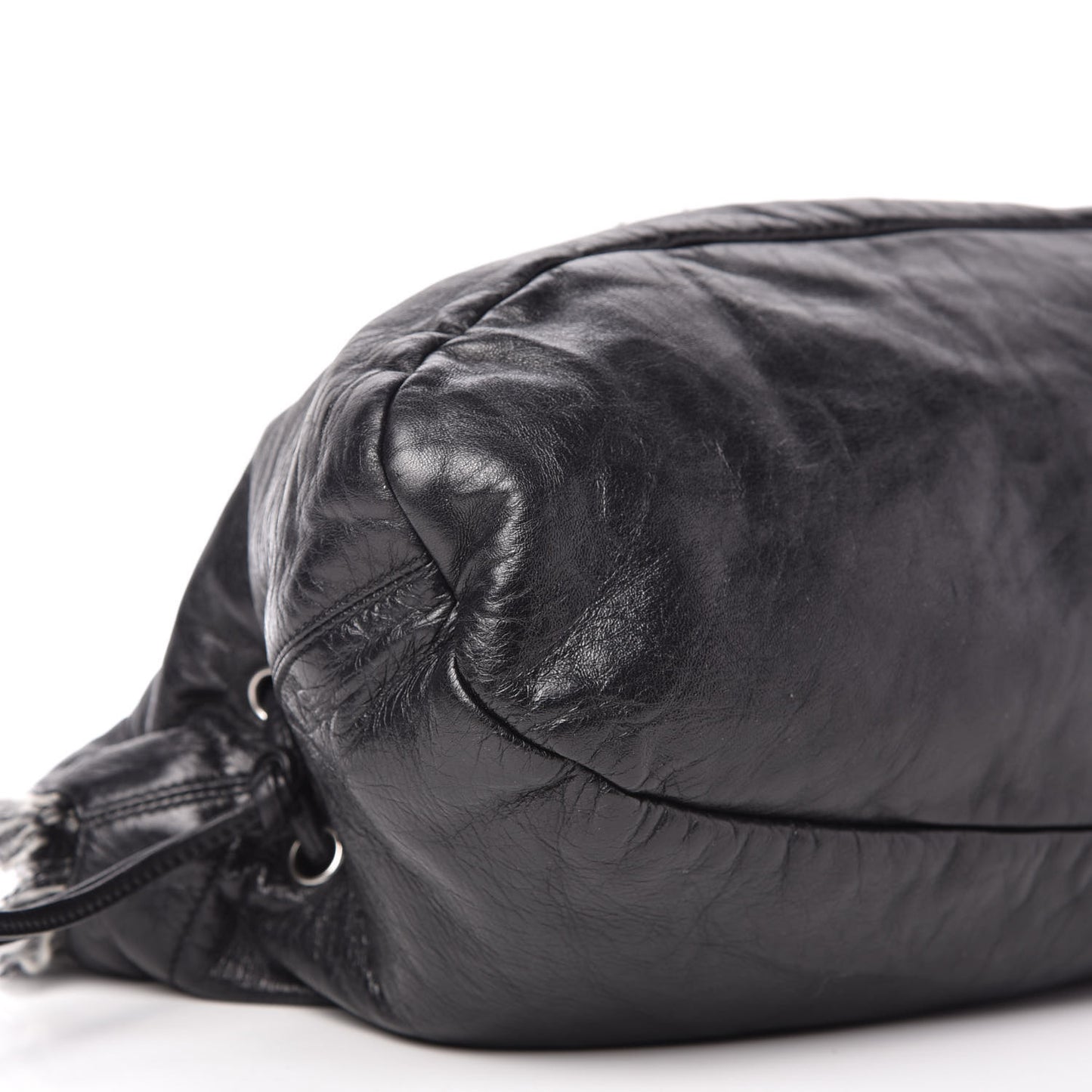 Tweed Lambskin Drawstring Tweedy Tote Black