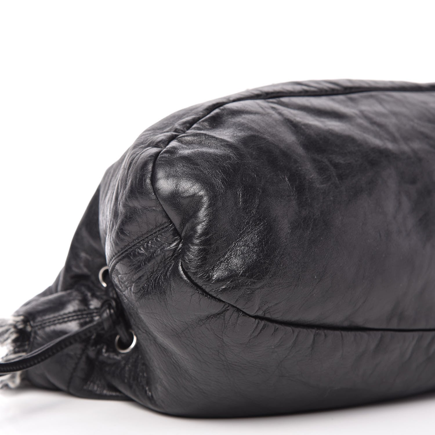 Chanel Tweed Lambskin Drawstring Tweedy Tote Black 6 of 10