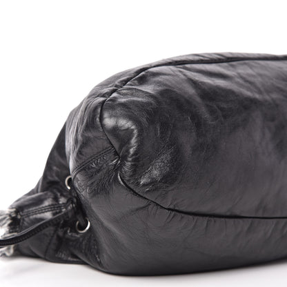 Chanel Tweed Lambskin Drawstring Tweedy Tote Black 6 of 10