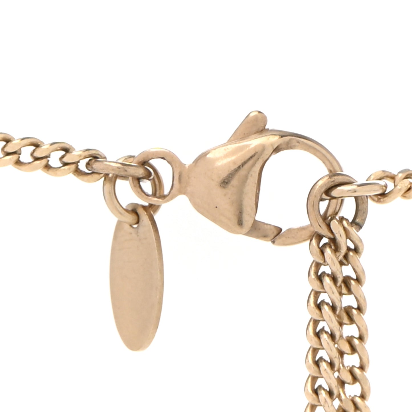 Enamel Striped CC Necklace Gold Ivory Pink