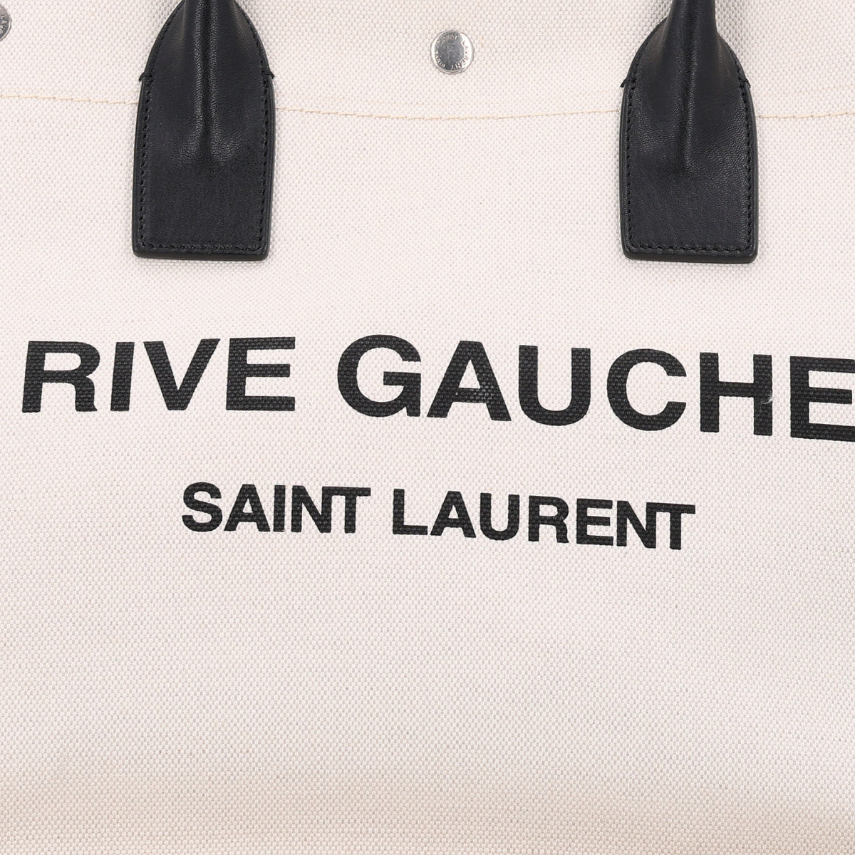 Linen Calfskin Small Rive Gauche Tote Greggio Natural