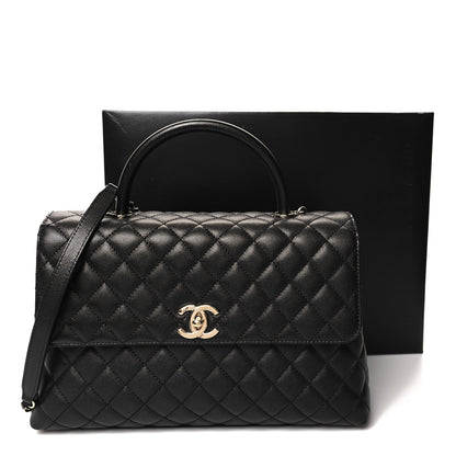 Chanel Caviar Quilted Medium Coco Handle Flap Black 11 of 11