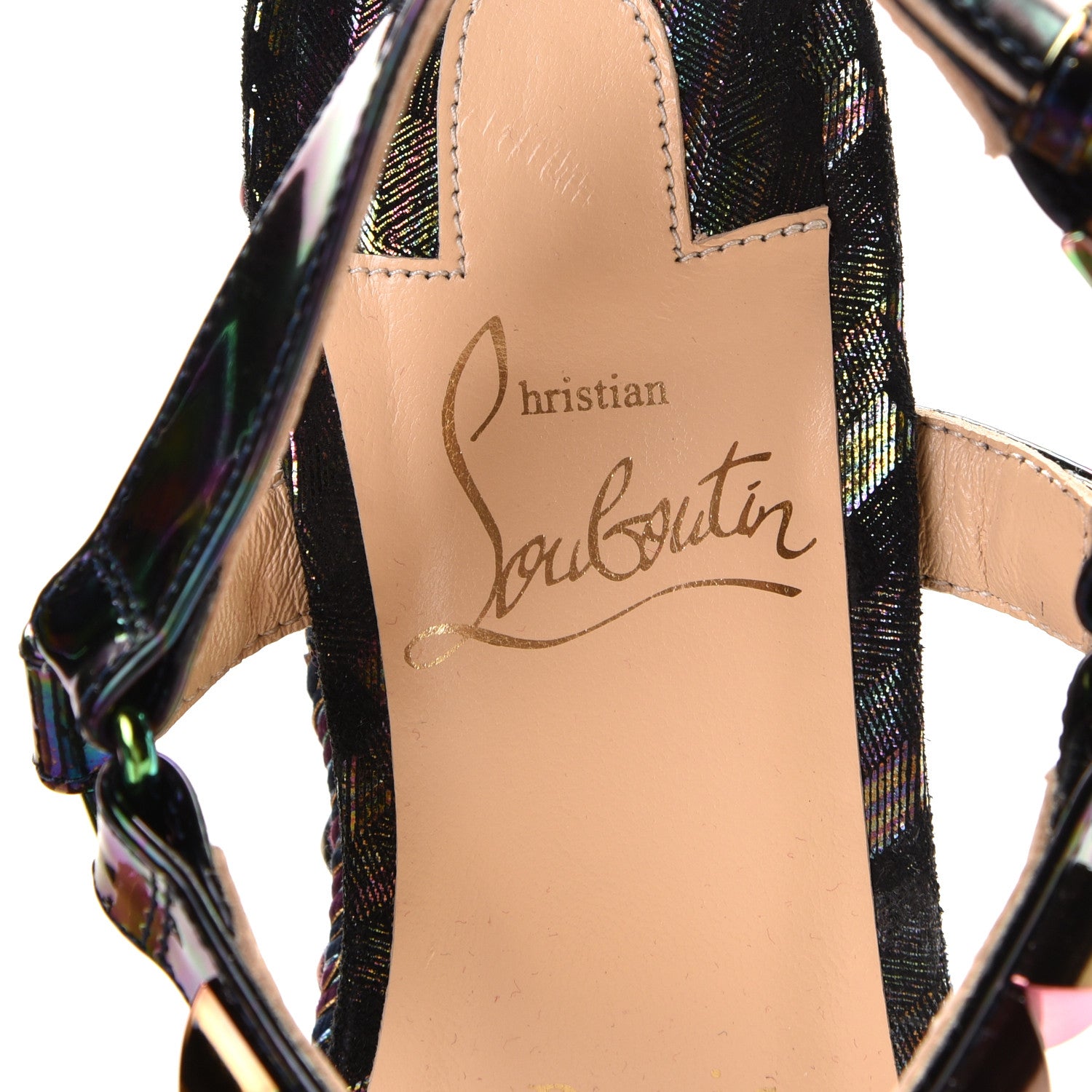 Christian Louboutin Patent Stellar Suede Cataclou 60 Platform Sandals 36 Multicolor 7 of 9