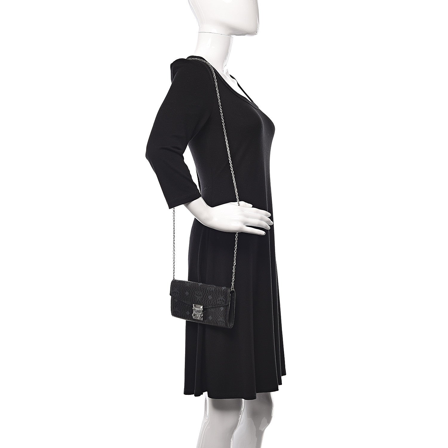 MCM Visetos Large Patricia Wallet On Chain Black 2 of 8