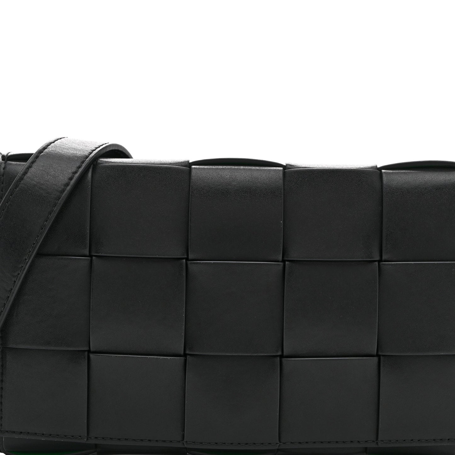 Nappa Maxi Intreccio Cassette Bag Black  Parakeet