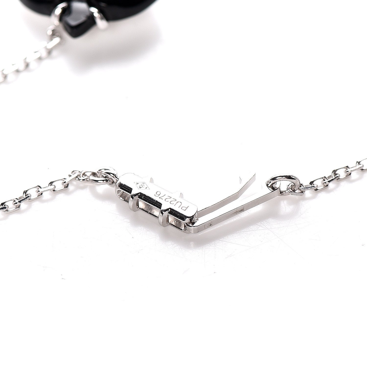 Cartier 18K White Gold Diamond Black Onyx Caresse D'Orchidees Par Pendant Necklace 6 of 6