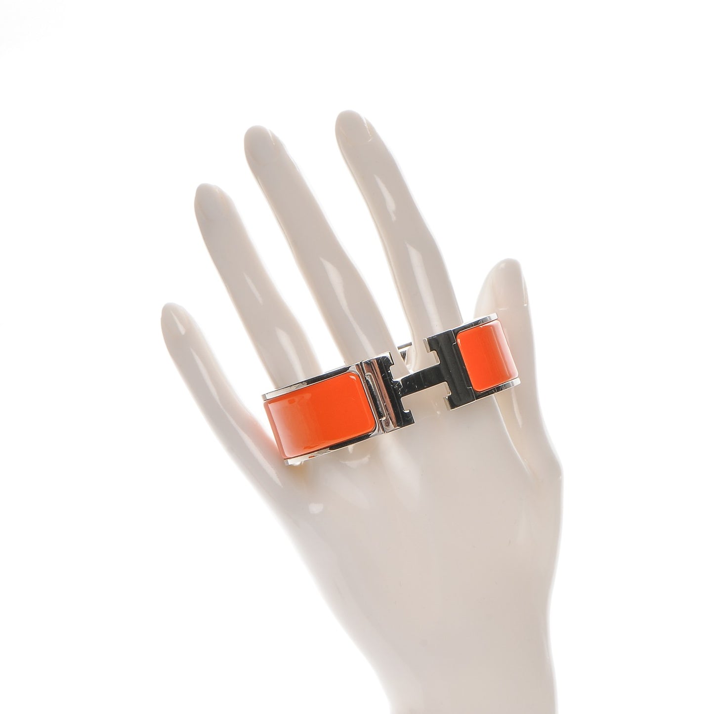 Enamel Wide Clic Clac H Bracelet GM Orange