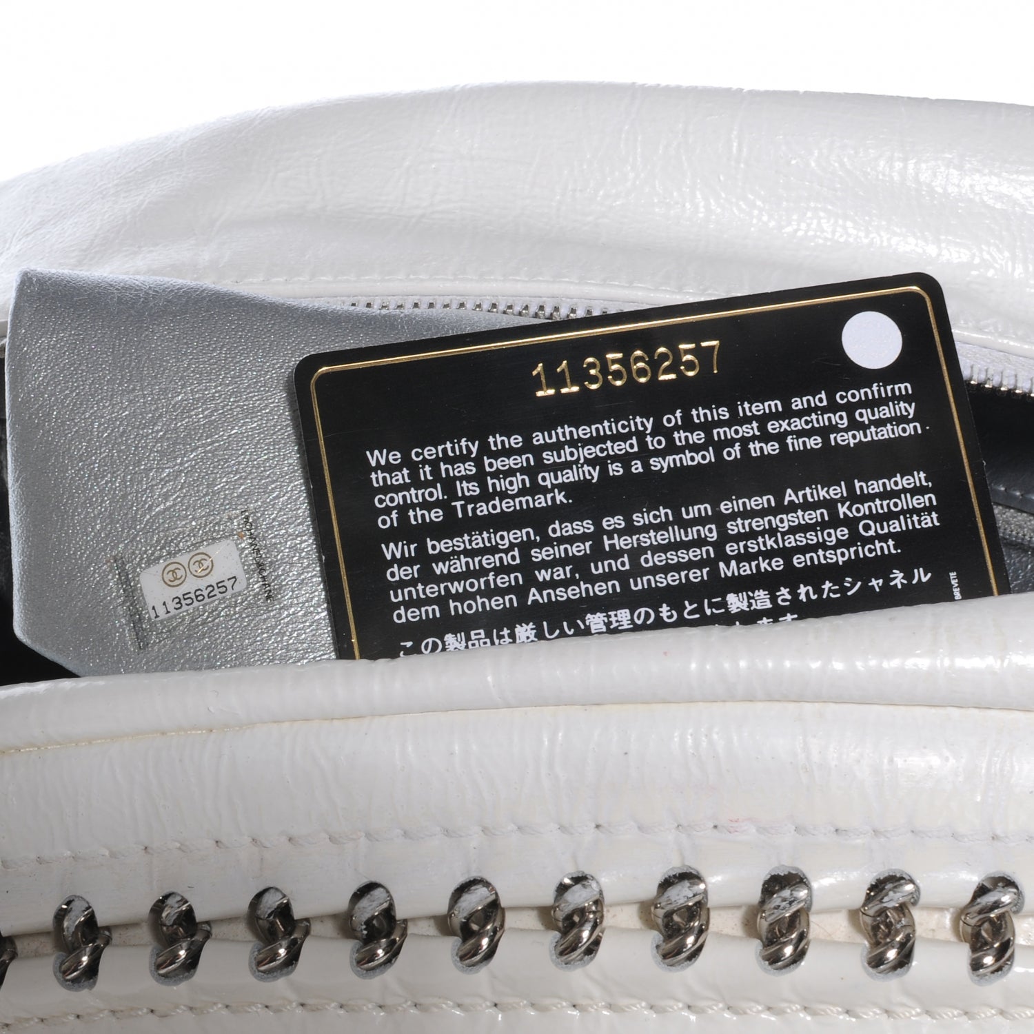 Chanel Patent Luxe Ligne Large Bowler White 7 of 7
