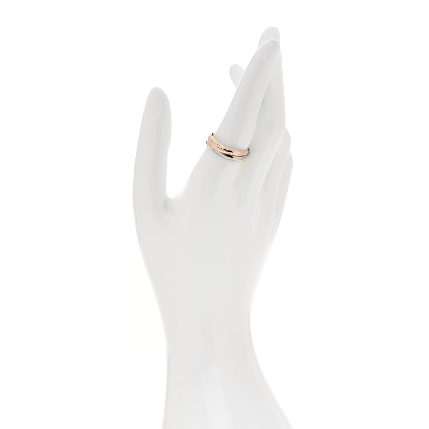 18K Pink Yellow White Gold Small Trinity Ring 58 8.25