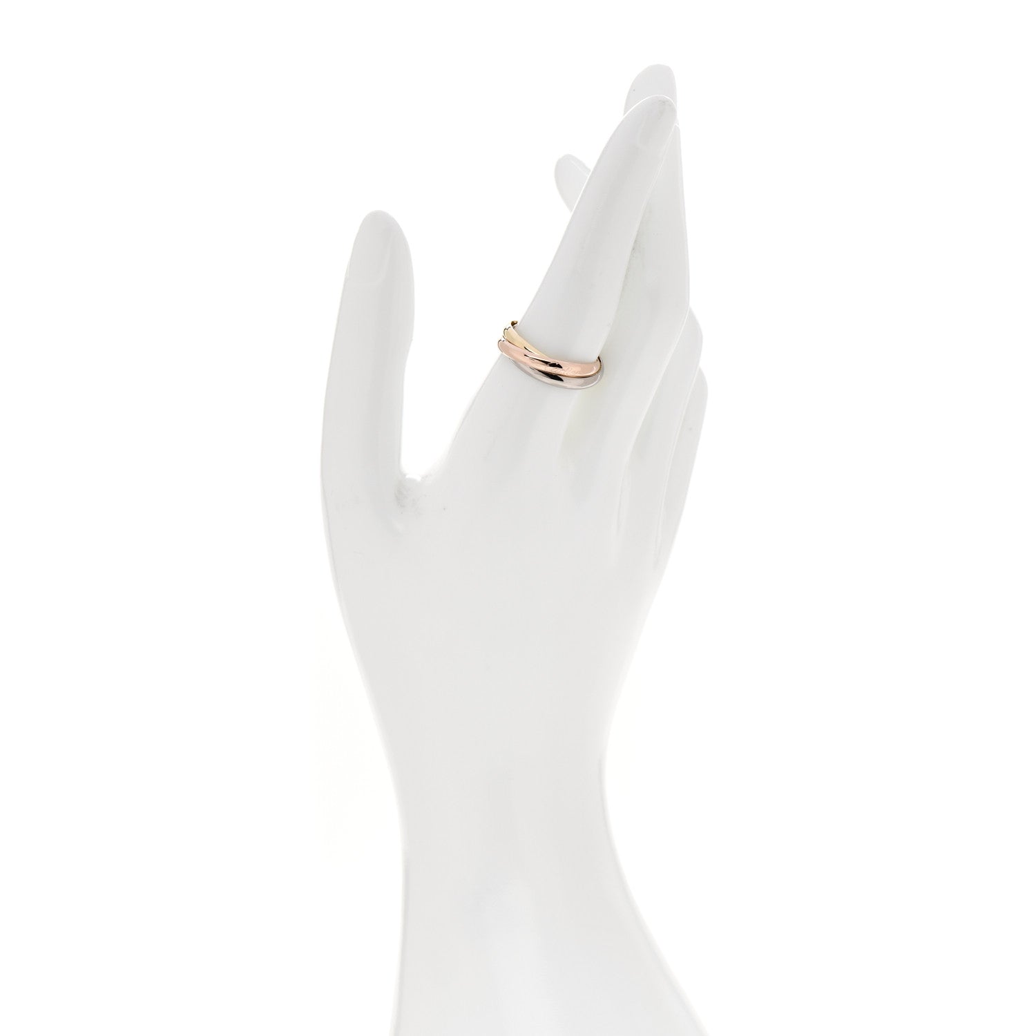 Cartier 18K Pink Yellow White Gold Small Trinity Ring 58 8.25 2 of 6
