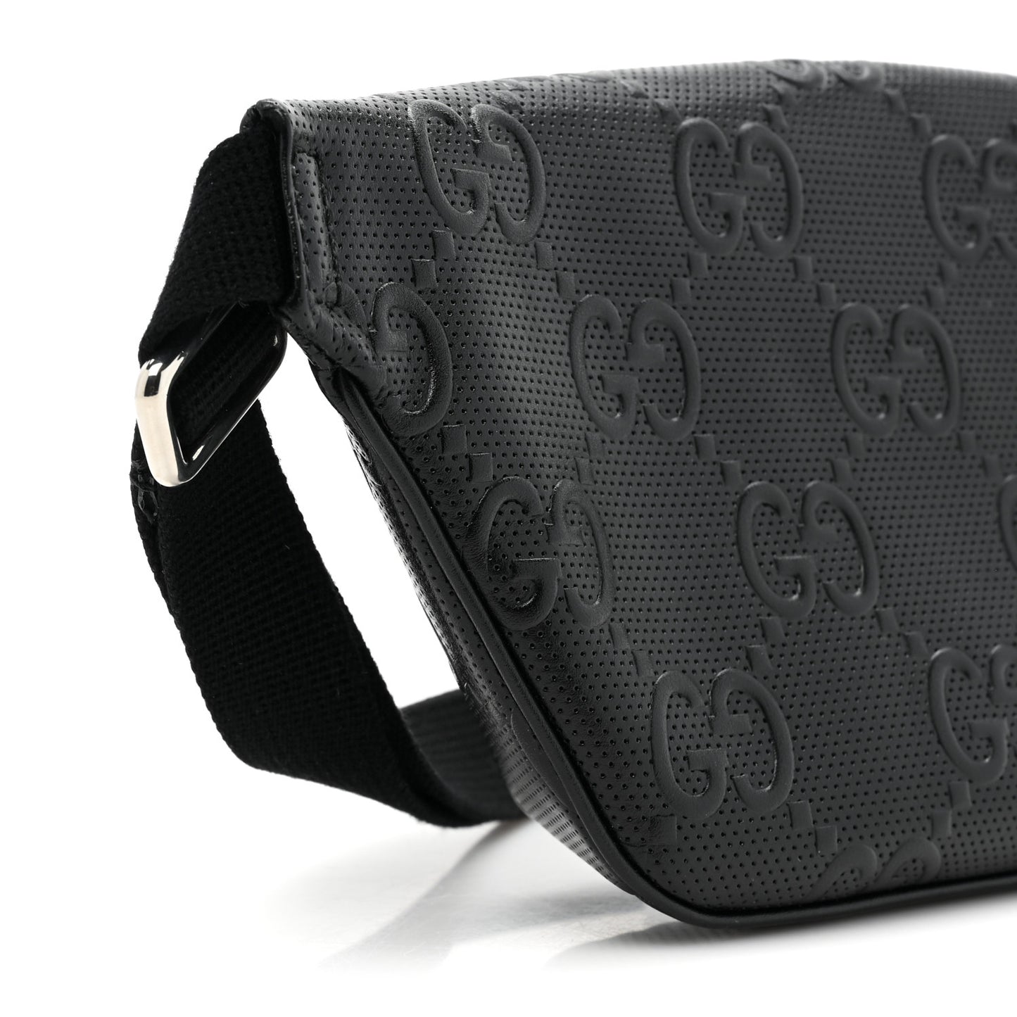 Calfskin GG Tennis Embossed Belt Bag Black