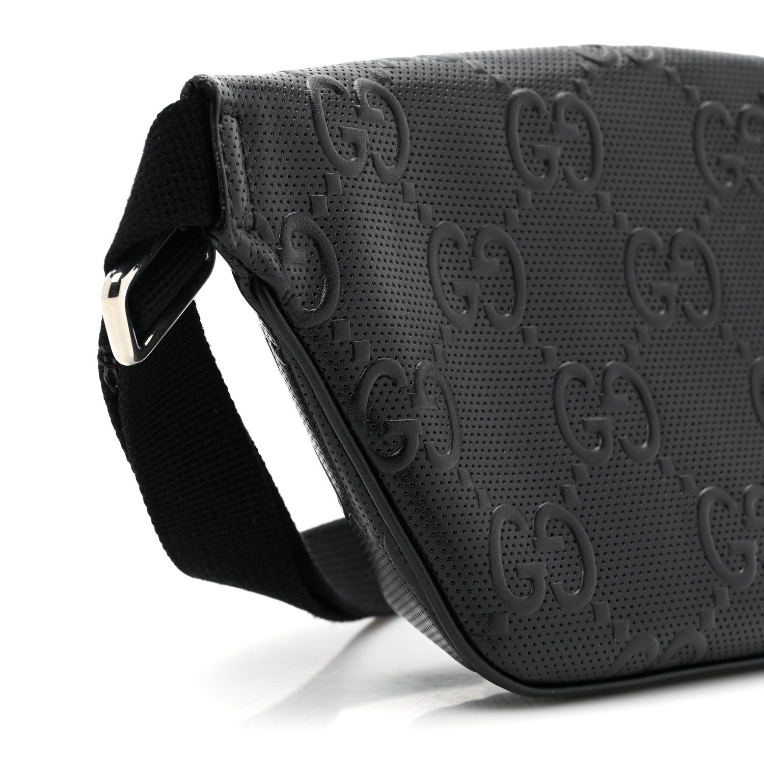 Gucci Calfskin GG Tennis Embossed Belt Bag Black 11 of 12