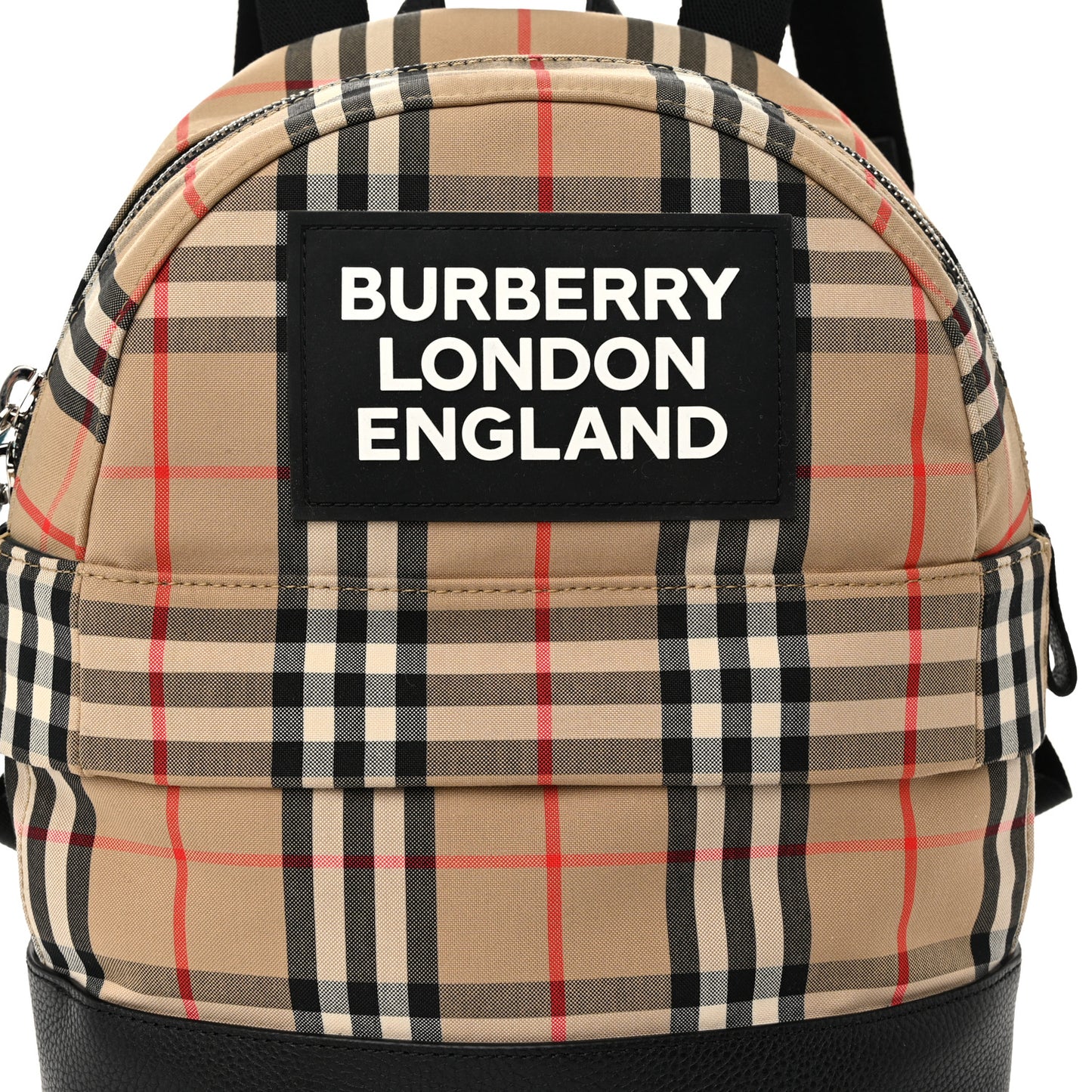 House Check Canvas Calfskin Small Nico Backpack Archive Beige