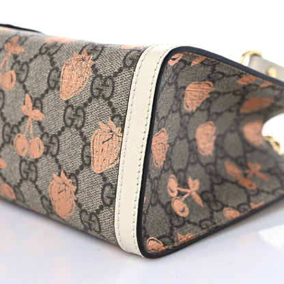 Gucci GG Supreme Monogram Berry Textured Dollar Calfskin Small Padlock Tote Beige Ebony Light Copper Mystic White 6 of 9