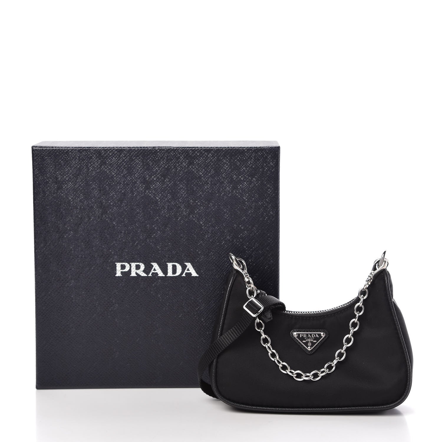 Prada Tessuto Nylon Mini Re-Edition 2000 Shoulder Bag Black 10 of 10