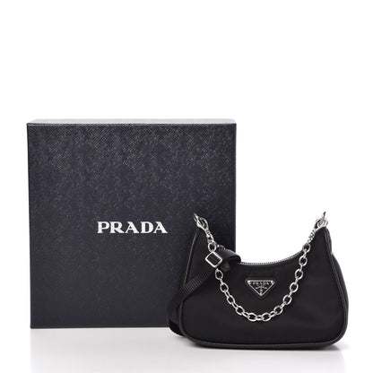 Prada Tessuto Nylon Mini Re-Edition 2000 Shoulder Bag Black 10 of 10