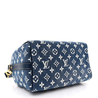 Louis Vuitton Monogram Jacquard Denim Speedy Bandouliere 25 Bleu 4 of 9
