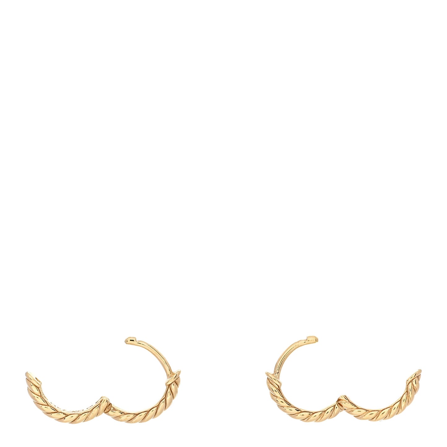 18K Yellow Gold Sculpted Cable Micro Huggie Hoop Earrings
