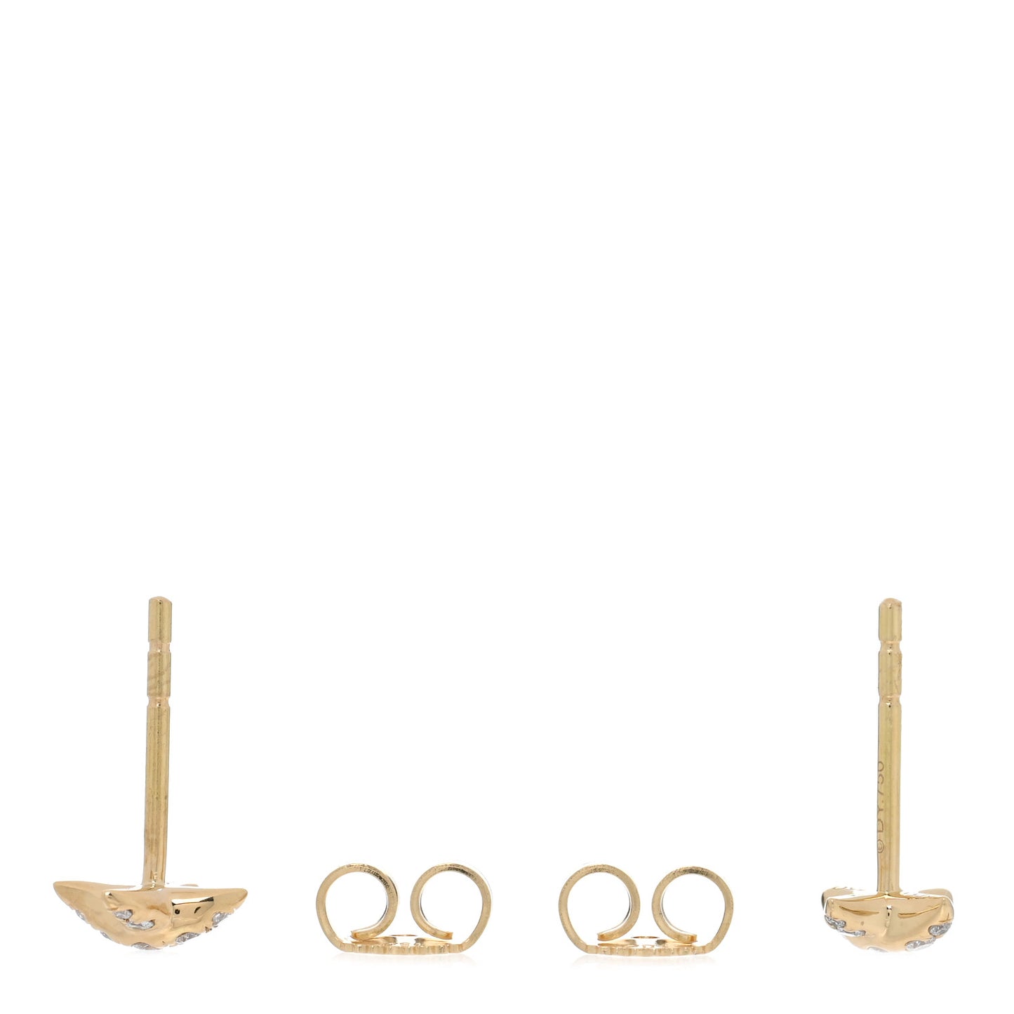 18K Yellow Gold Diamond 6mm Crossover X Stud Earrings