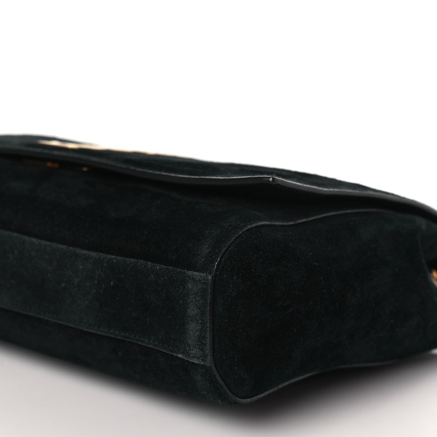 Smooth Calfskin Suede Medium Reversible Monogram Kate Satchel Black