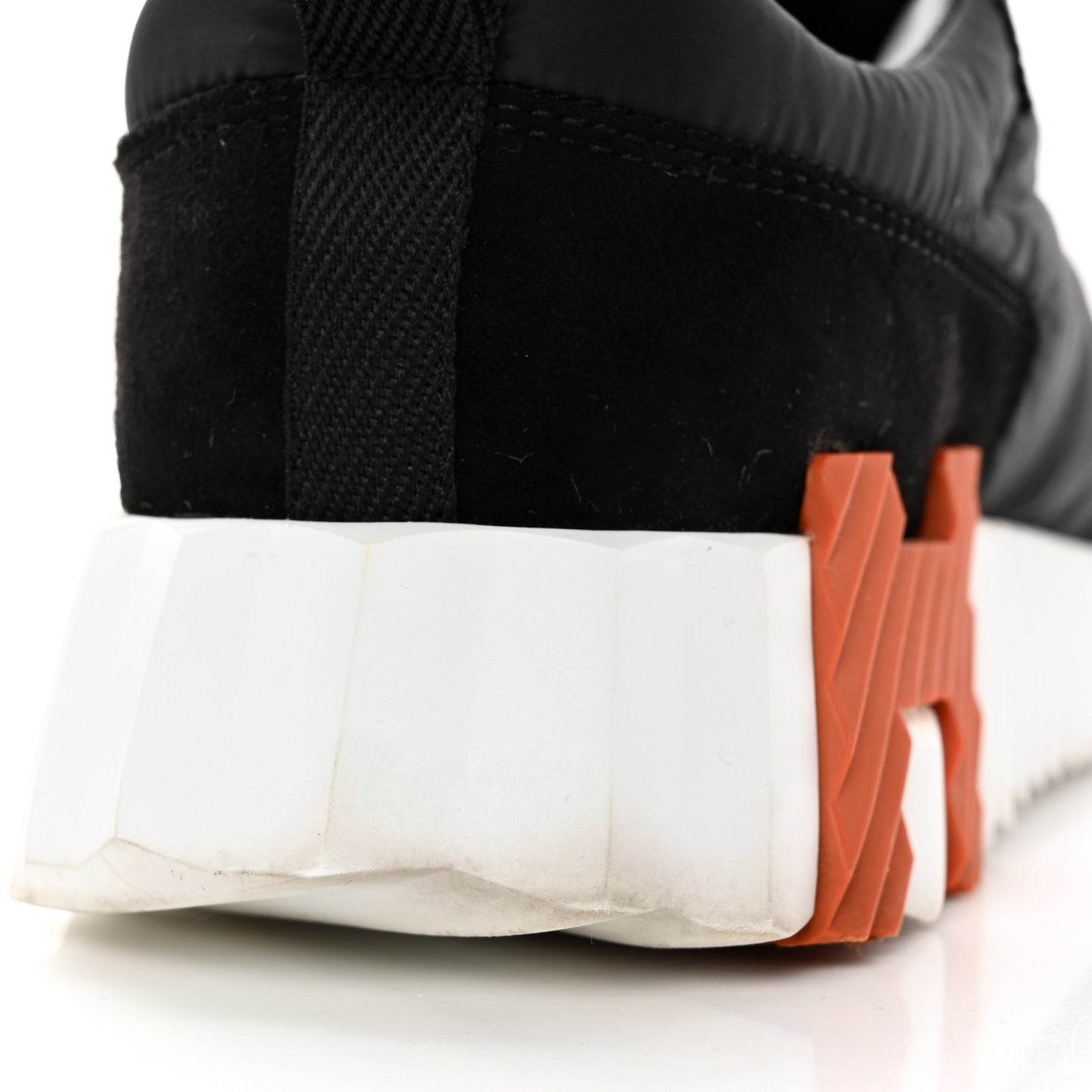 Parachute Fabric Suede Goatskin Bouncing Sneakers 37 Black