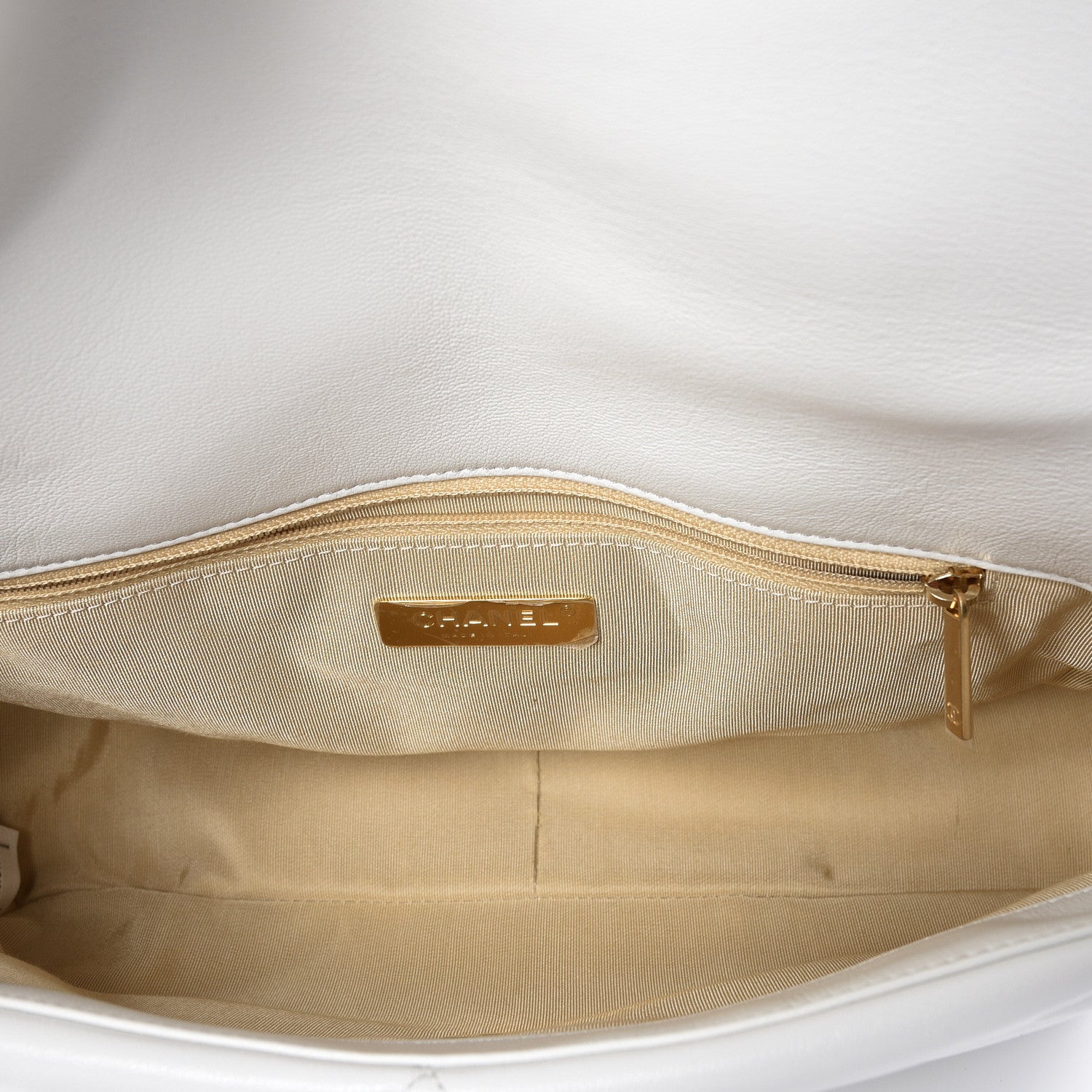 Chanel Lambskin Quilted Large 19 Flap Light White 4 of 12