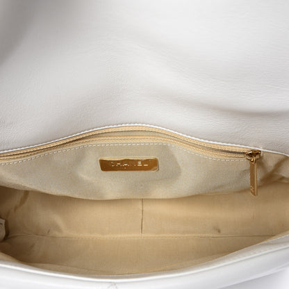Chanel Lambskin Quilted Large 19 Flap Light White 4 of 12