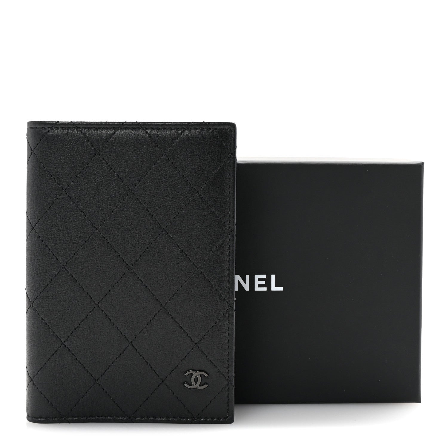Chanel Grained Calfskin Quilted Passport Holder Wallet So Black 8 of 8