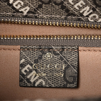 Gucci X BALENCIAGA GG Supreme Monogram Logo Print Horsebit 1955 Shoulder Bag Beige Ebony 6 of 10
