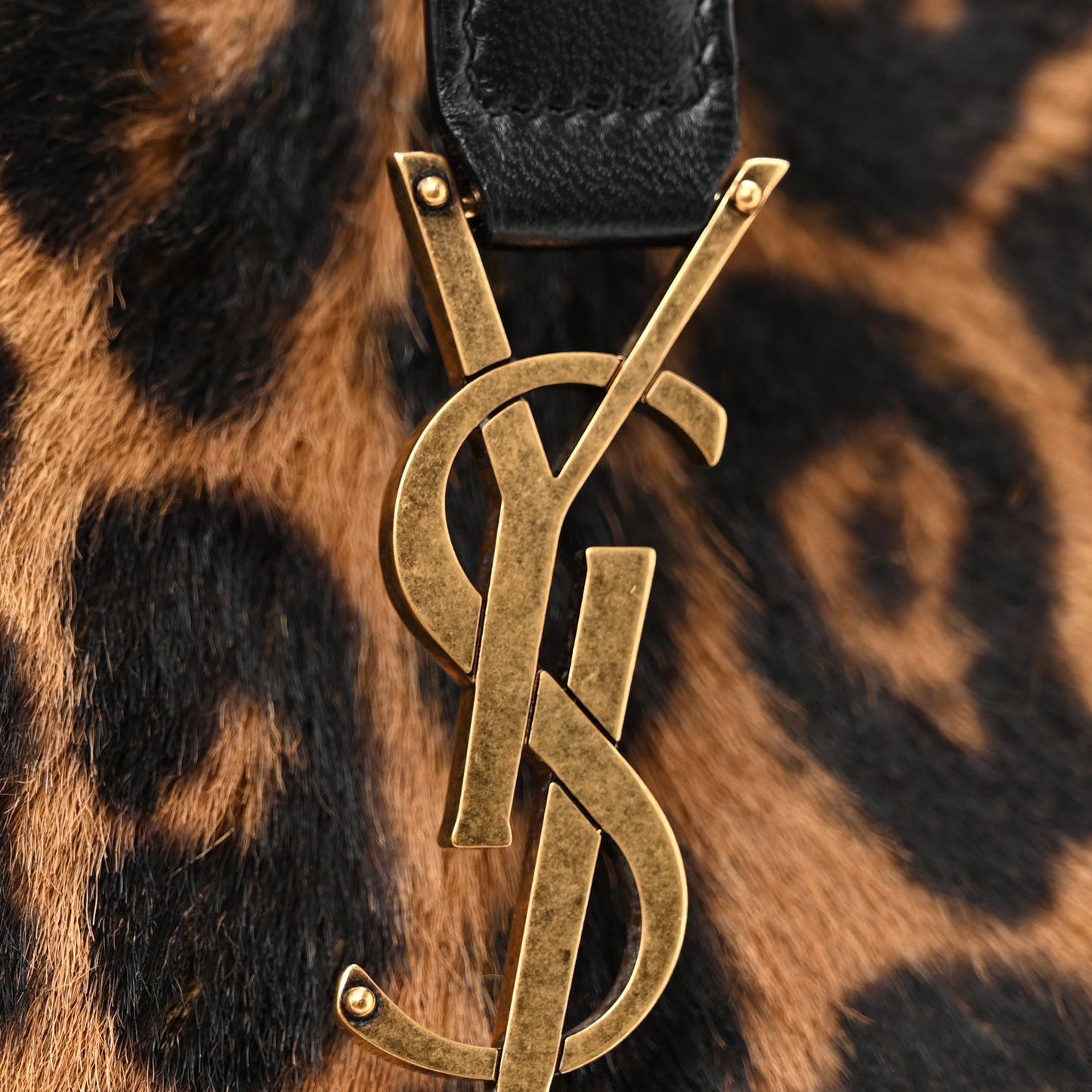 Pony Hair Nappa Leopard Print Le 5 A 7 Bea Tote Earth Black