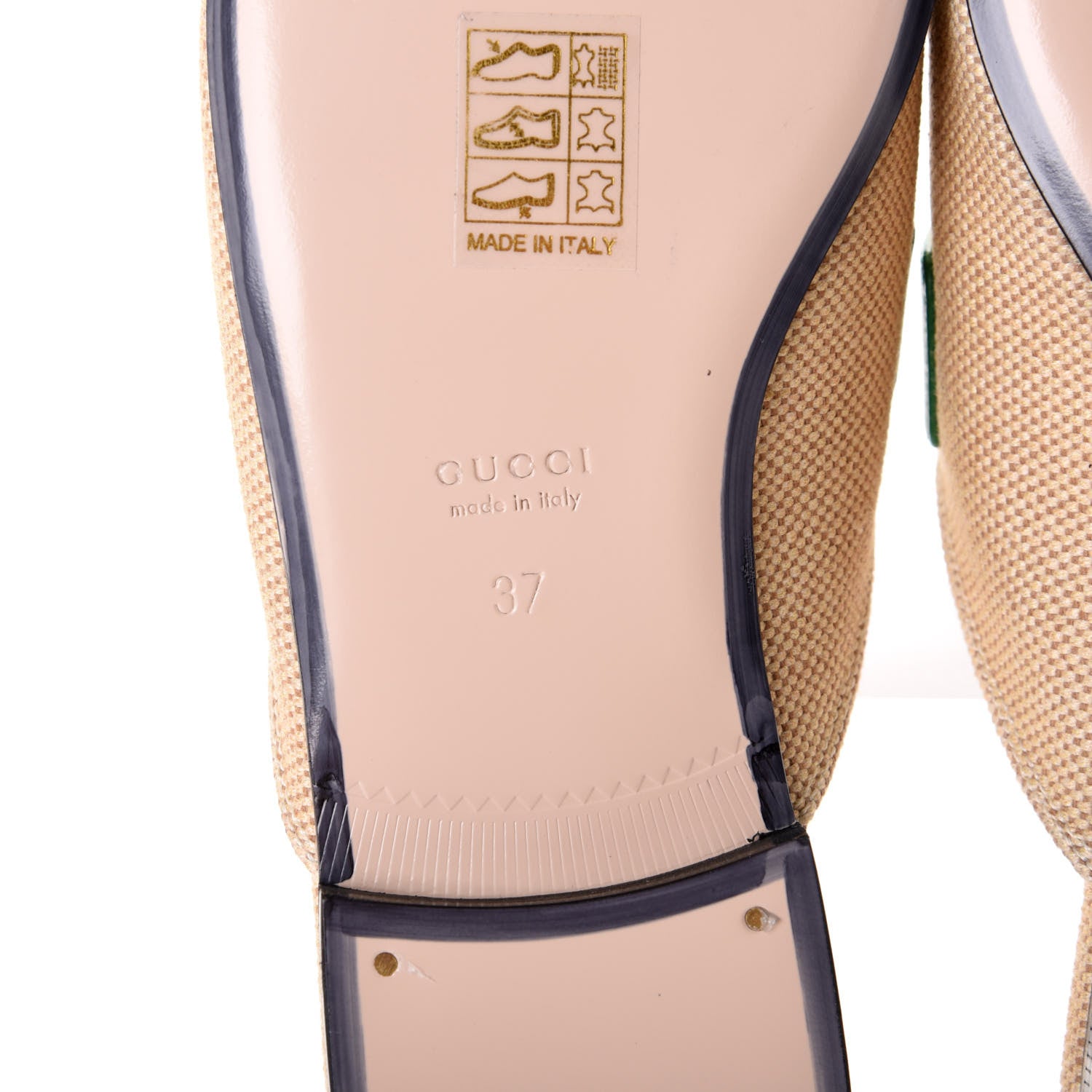 Gucci Canvas Vintage Charlotte Web Womens Princetown Slippers 37 Sand New Shamarock 7 of 10