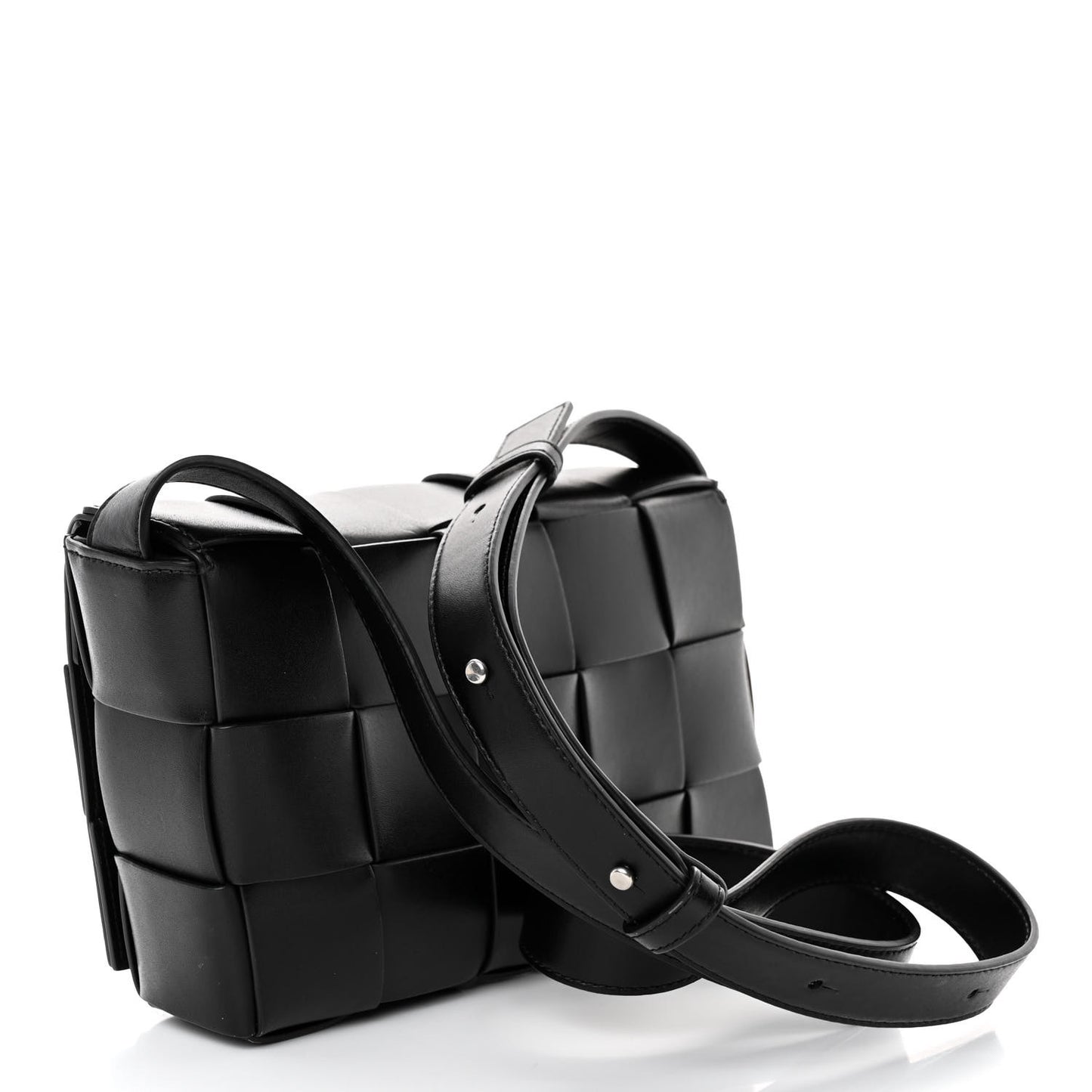 Lambskin Maxi Intrecciato Speed Cassette Crossbody Bag Black