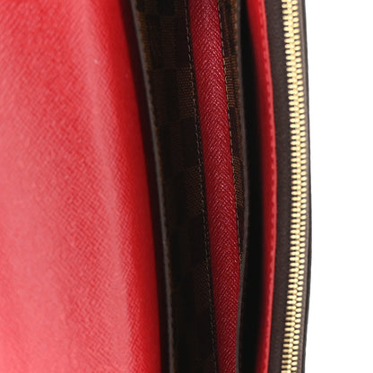 Louis Vuitton Damier Ebene Emilie Wallet Red 5 of 8