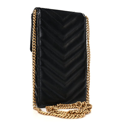 Gucci Calfskin Matelasse Mini GG Marmont Crossbody Bag Black 3 of 9