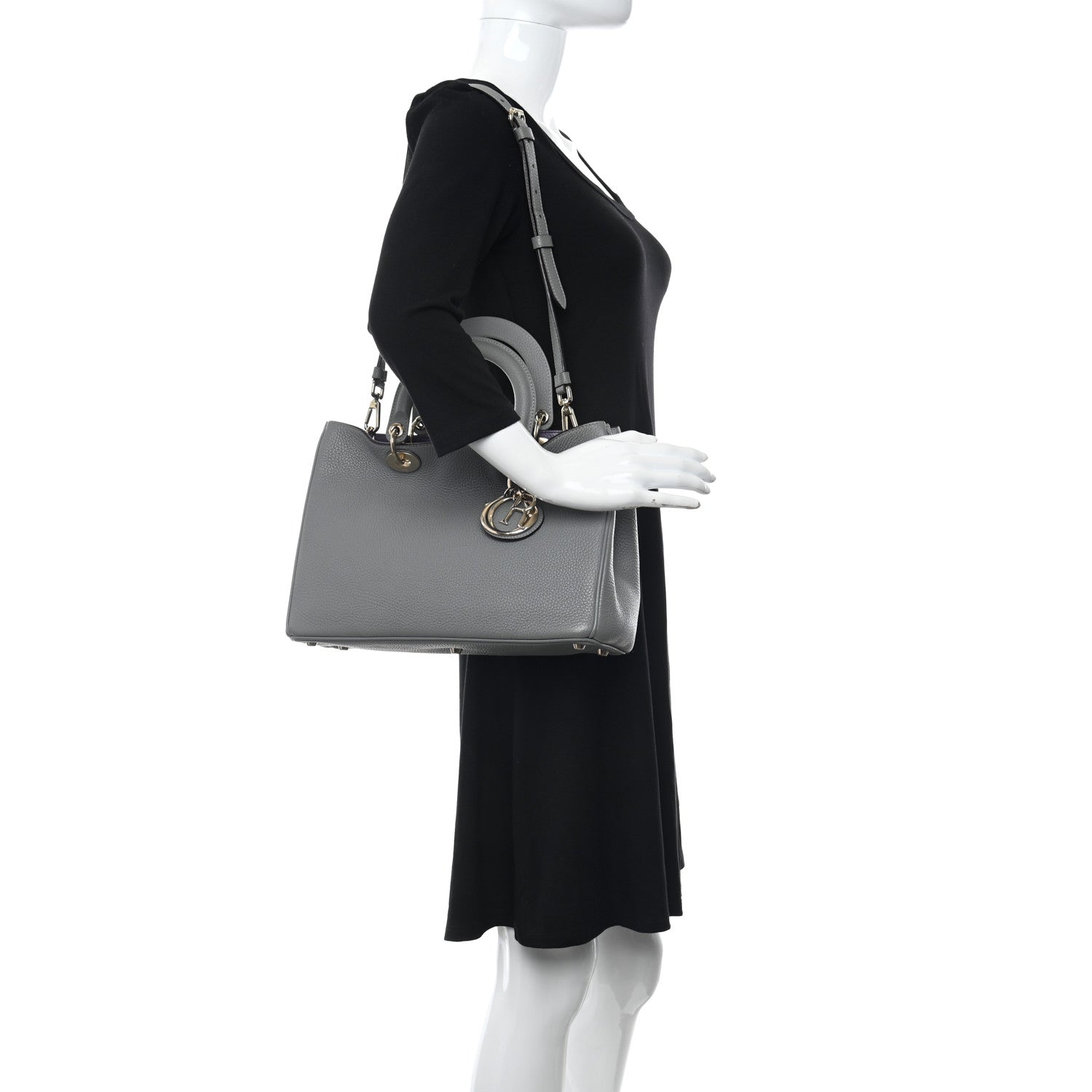 Christian Dior Bullcalf Medium Diorissimo Tote Gris 2 of 10
